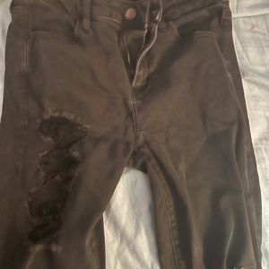 black american eagle ripped skinny jeans